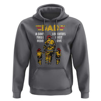 Firefighter Dad Hoodie A Son's First Hero A Daughter's First Love Father's Day - Wonder Print Shop