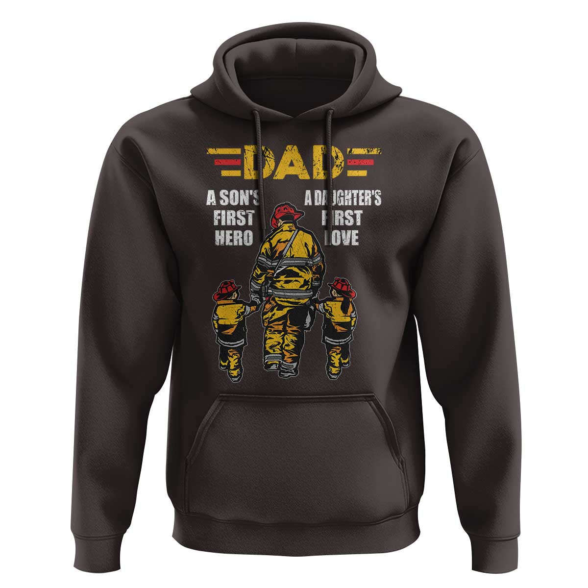 Firefighter Dad Hoodie A Son's First Hero A Daughter's First Love Father's Day - Wonder Print Shop