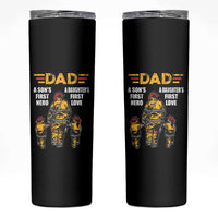 Firefighter Dad Skinny Tumbler A Son's First Hero A Daughter's First Love Father's Day