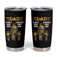 Firefighter Dad Tumbler Cup A Son's First Hero A Daughter's First Love Father's Day