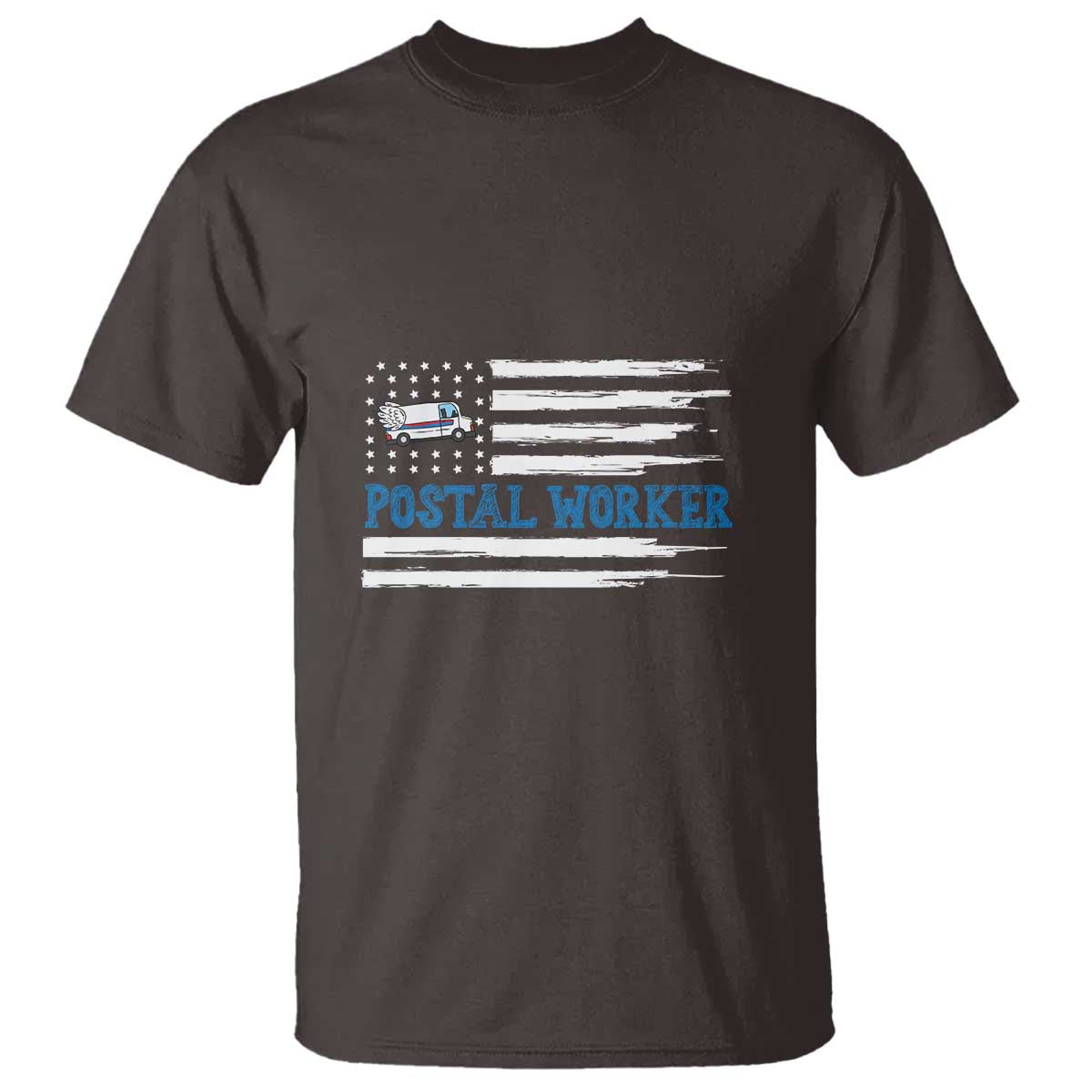USA Flag Mailman Mail Lady Postal Worker T Shirt - Wonder Print Shop
