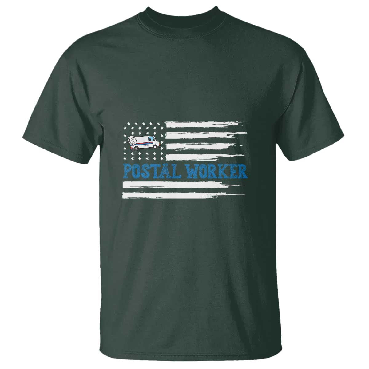 USA Flag Mailman Mail Lady Postal Worker T Shirt - Wonder Print Shop