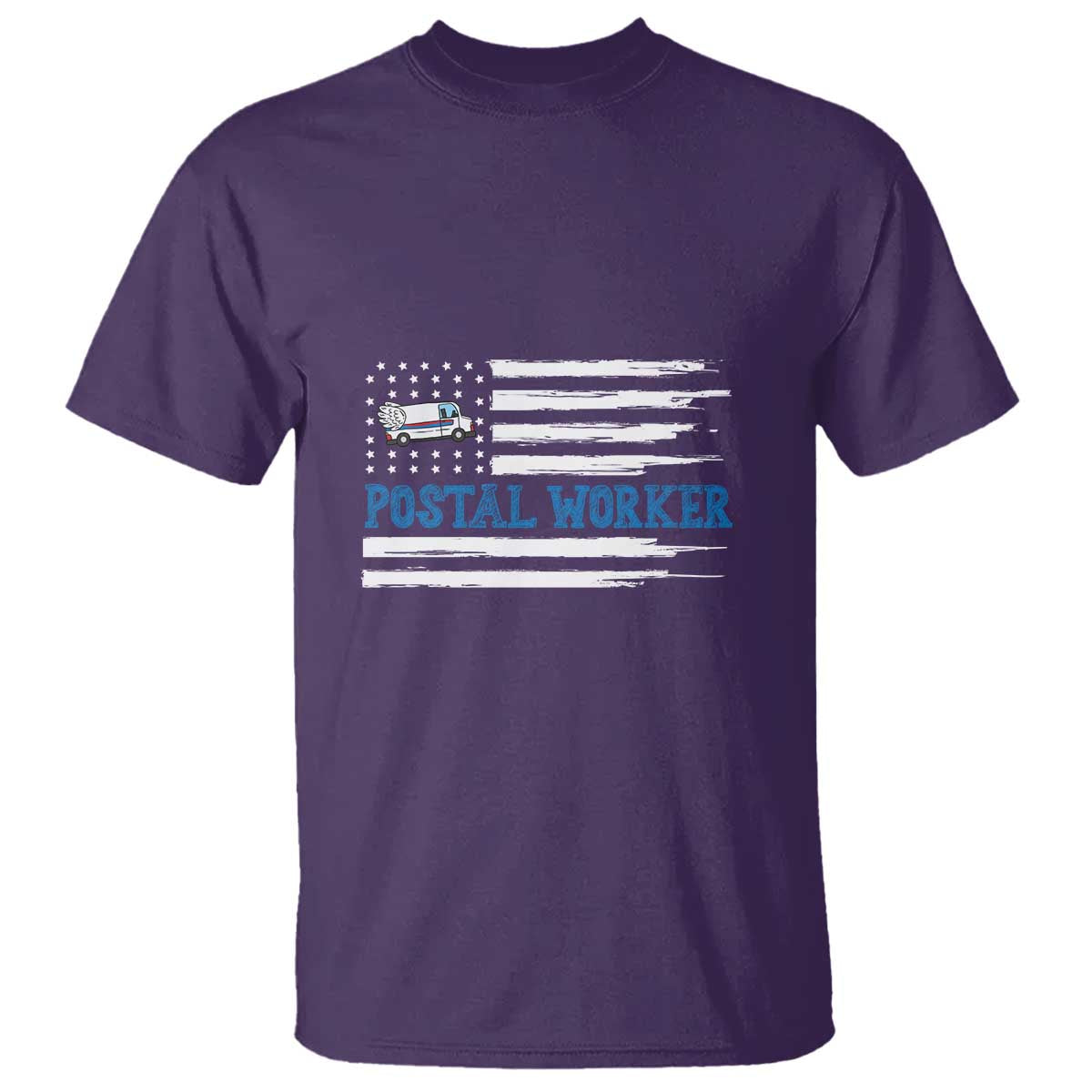 USA Flag Mailman Mail Lady Postal Worker T Shirt - Wonder Print Shop