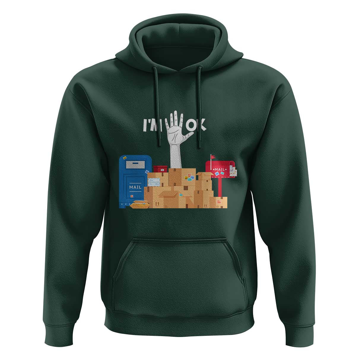 Funny Postal Worker Hoodie I'm Ok - Wonder Print Shop