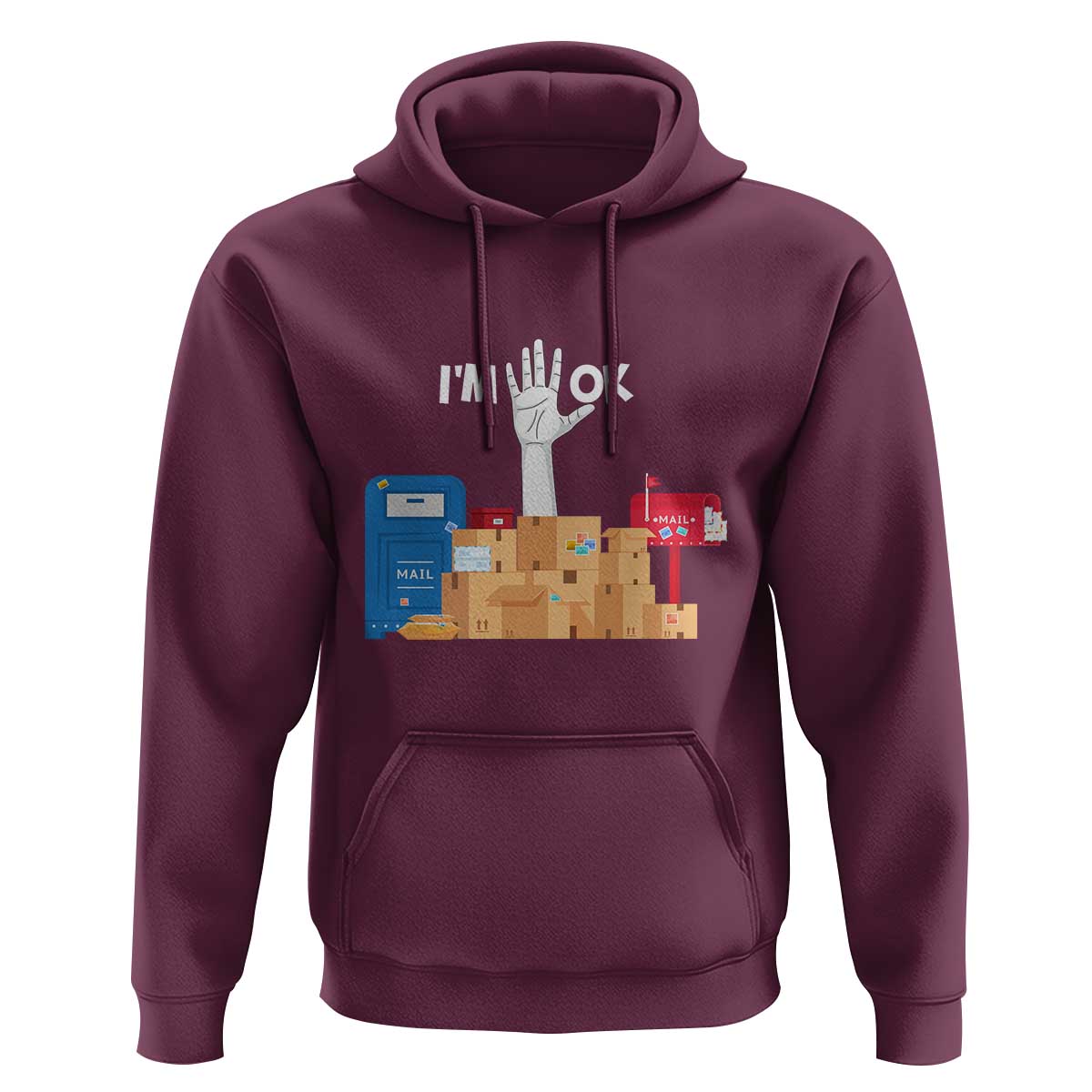 Funny Postal Worker Hoodie I'm Ok - Wonder Print Shop