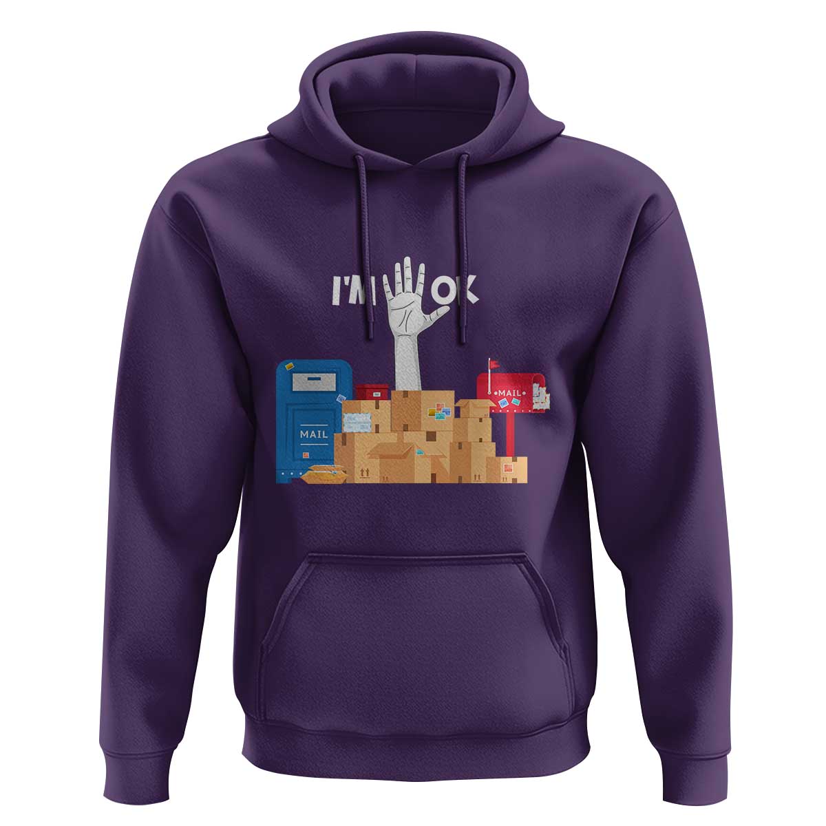 Funny Postal Worker Hoodie I'm Ok - Wonder Print Shop