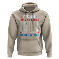 Funny Postal Worker Hoodie It's All Fun And Games Until Someone Misses A Scan - Wonder Print Shop