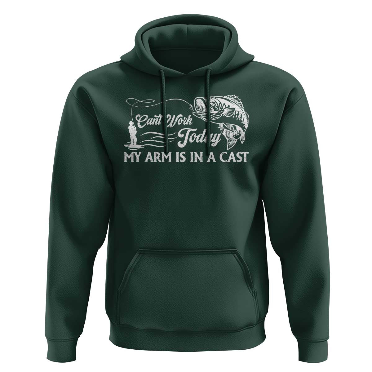 Funny Fishing Hoodie Can't Work Today My Arm Is in A Cast - Wonder Print Shop