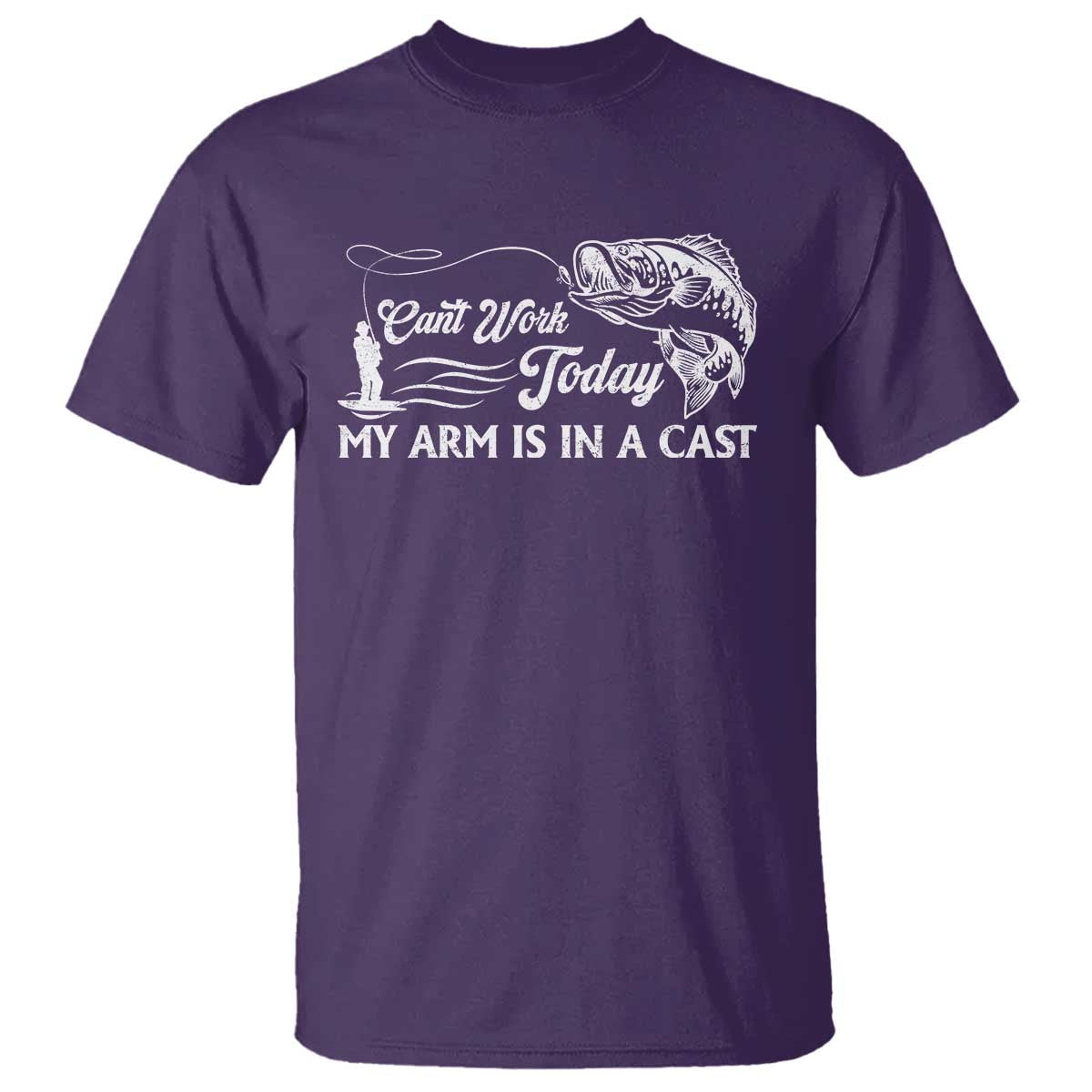 Funny Fishing T Shirt Can't Work Today My Arm Is in A Cast - Wonder Print Shop