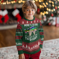 Funny Fishing Ugly Christmas Sweater Mines So Big I Have to Use Two Hands - Wonder Print Shop