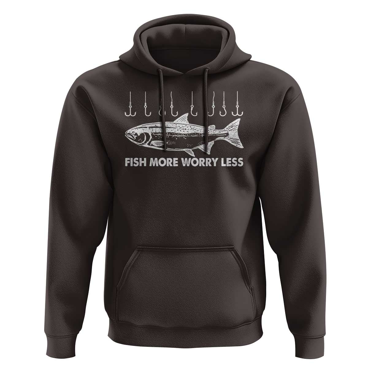 Funny Fishing Hoodie Fish More Worry Less - Wonder Print Shop
