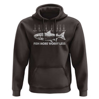 Funny Fishing Hoodie Fish More Worry Less - Wonder Print Shop