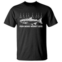 Funny Fishing T Shirt Fish More Worry Less - Wonder Print Shop