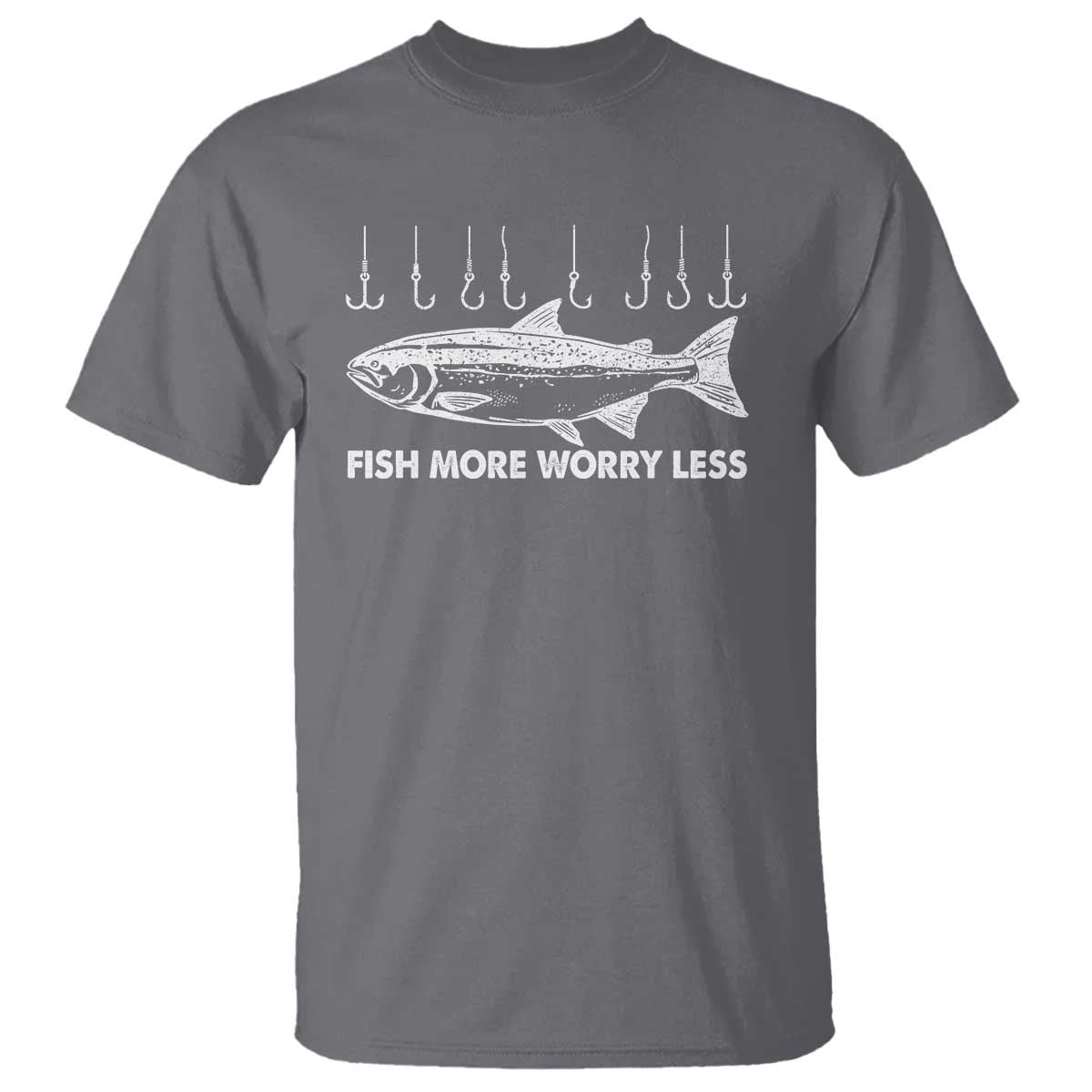 Funny Fishing T Shirt Fish More Worry Less - Wonder Print Shop