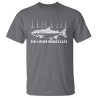 Funny Fishing T Shirt Fish More Worry Less - Wonder Print Shop