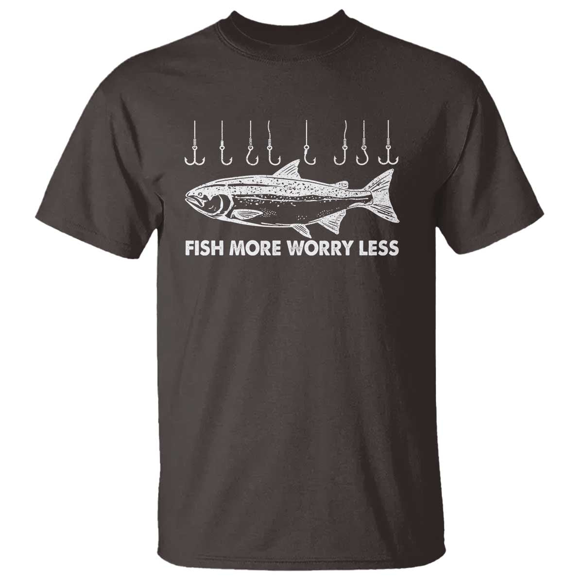Funny Fishing T Shirt Fish More Worry Less - Wonder Print Shop