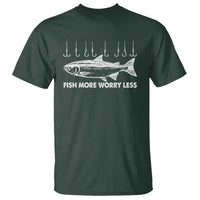 Funny Fishing T Shirt Fish More Worry Less - Wonder Print Shop