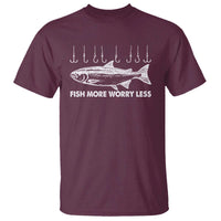 Funny Fishing T Shirt Fish More Worry Less - Wonder Print Shop