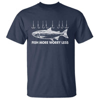Funny Fishing T Shirt Fish More Worry Less - Wonder Print Shop