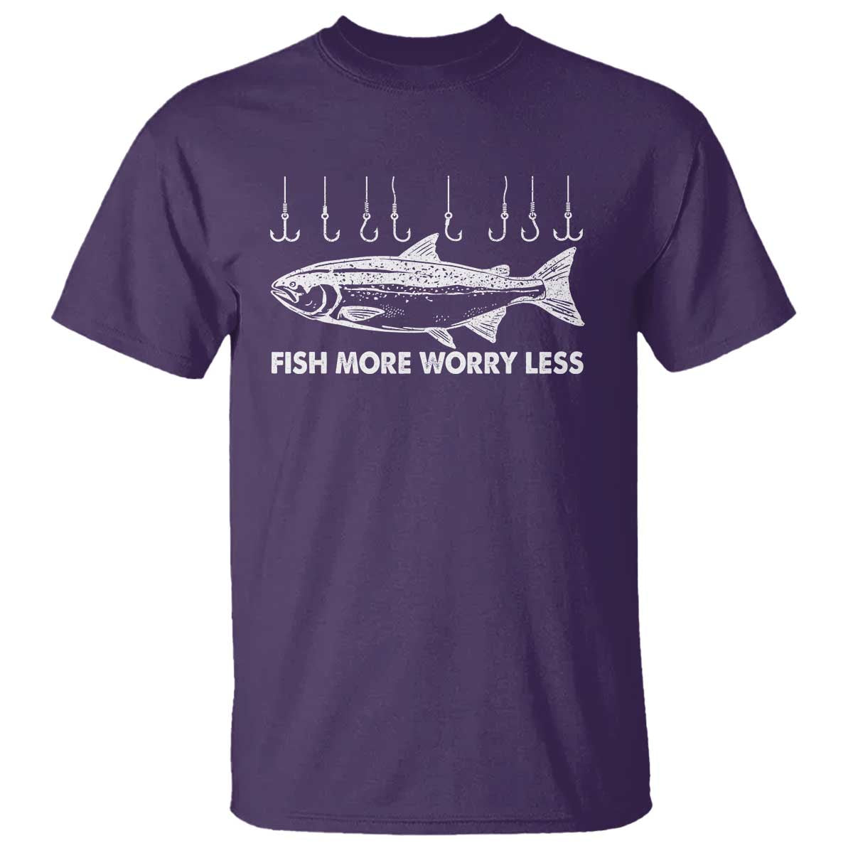 Funny Fishing T Shirt Fish More Worry Less - Wonder Print Shop