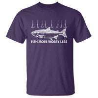 Funny Fishing T Shirt Fish More Worry Less - Wonder Print Shop