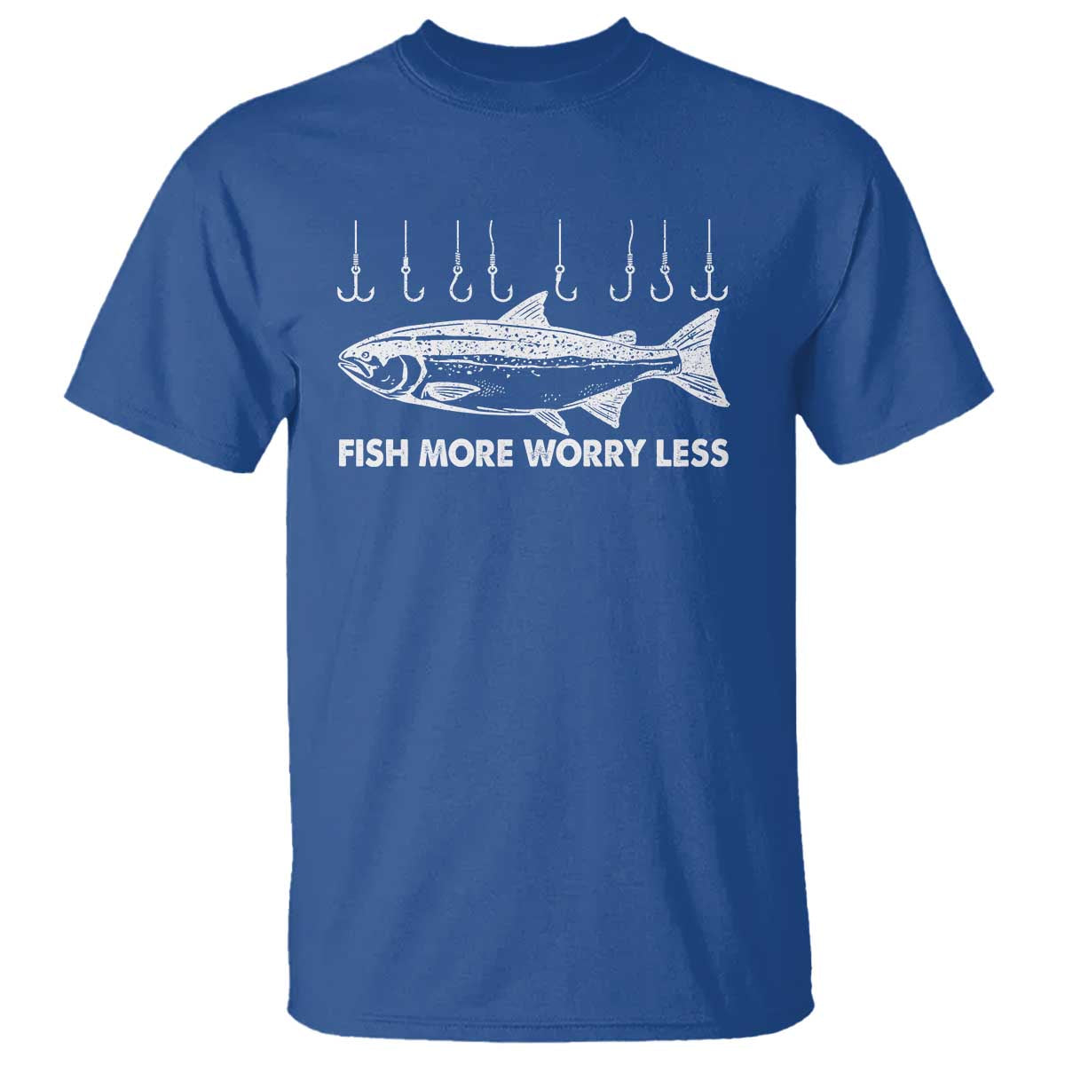 Funny Fishing T Shirt Fish More Worry Less - Wonder Print Shop
