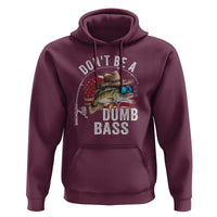Funny Fishing Hoodie Don't Be A Dumb Bass America Flag - Wonder Print Shop
