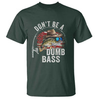 Funny Fishing T Shirt Don't Be A Dumb Bass America Flag - Wonder Print Shop
