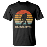 Funny Bigfoot Fishing T Shirt Bassquatch Retro Sasquatch Fisherman - Wonder Print Shop