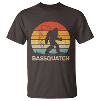 Funny Bigfoot Fishing T Shirt Bassquatch Retro Sasquatch Fisherman - Wonder Print Shop