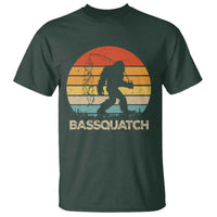 Funny Bigfoot Fishing T Shirt Bassquatch Retro Sasquatch Fisherman - Wonder Print Shop
