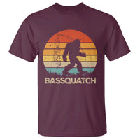 Funny Bigfoot Fishing T Shirt Bassquatch Retro Sasquatch Fisherman - Wonder Print Shop