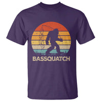 Funny Bigfoot Fishing T Shirt Bassquatch Retro Sasquatch Fisherman - Wonder Print Shop