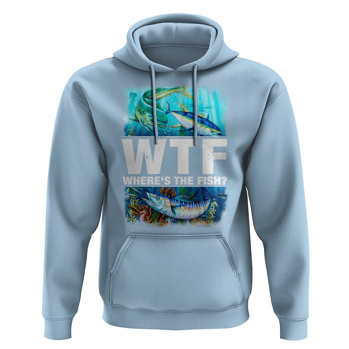 WTF Where's The Fish Fisherman Hoodie - Wonder Print Shop