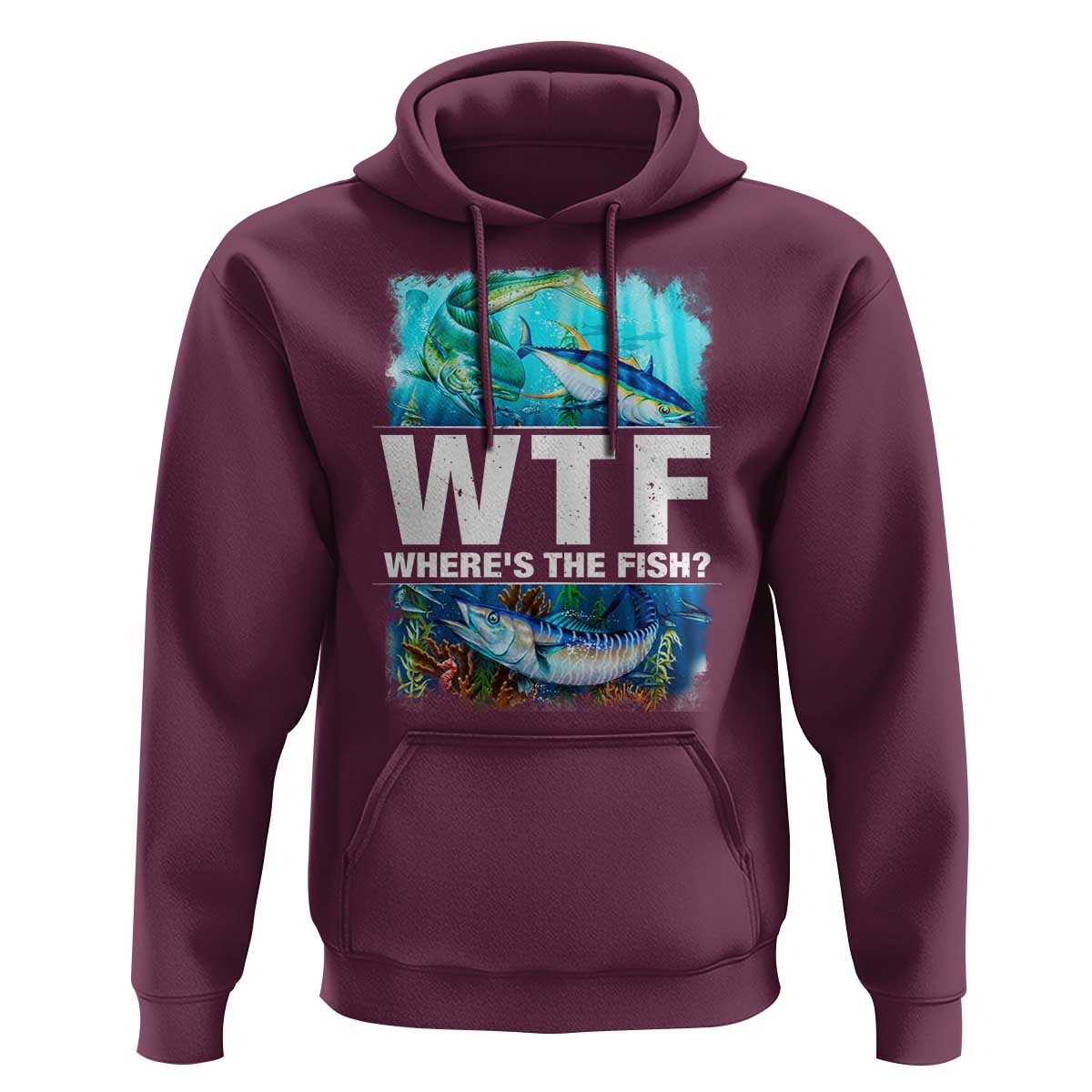 WTF Where's The Fish Fisherman Hoodie - Wonder Print Shop