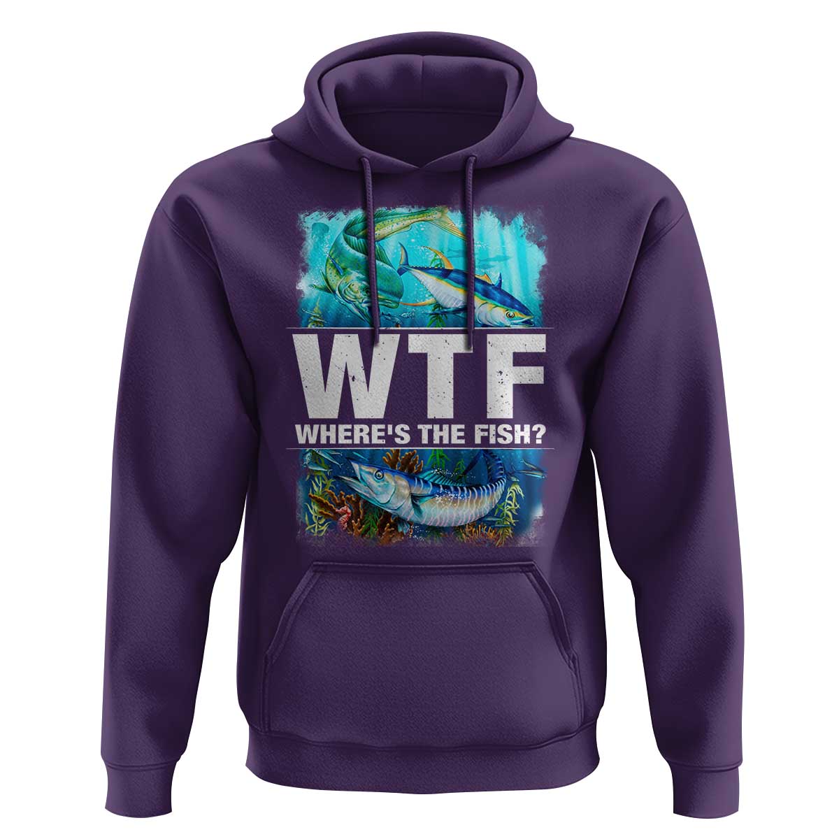 WTF Where's The Fish Fisherman Hoodie - Wonder Print Shop