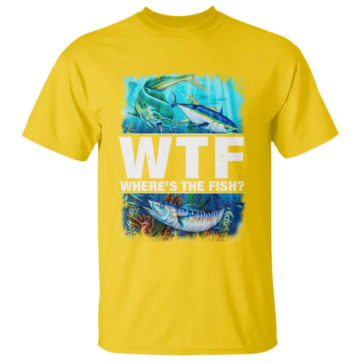 WTF Where's The Fish Fisherman T Shirt - Wonder Print Shop