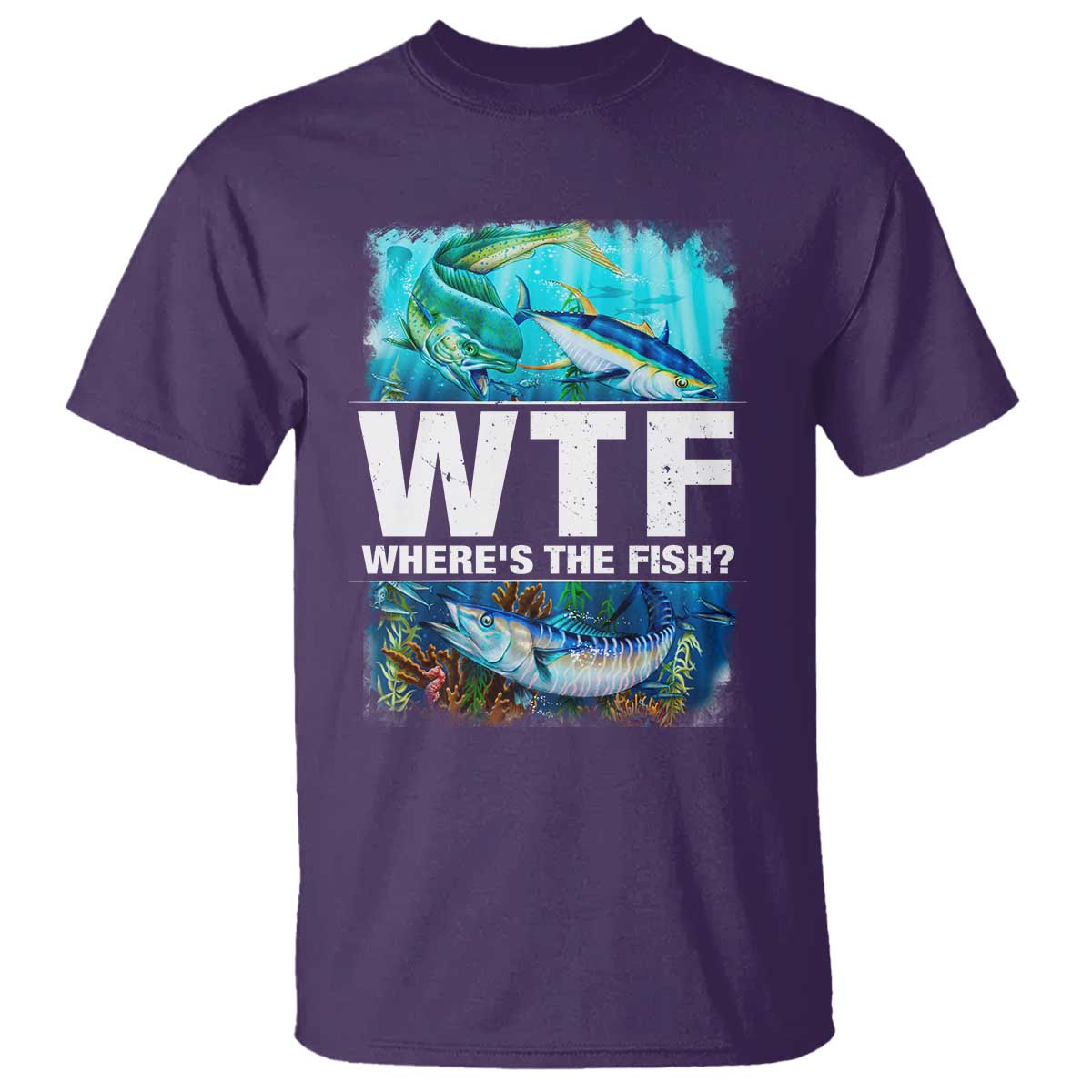 WTF Where's The Fish Fisherman T Shirt - Wonder Print Shop