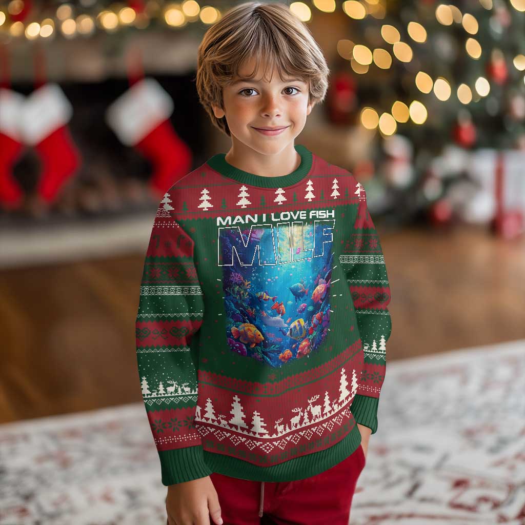 Funny Fishing Ugly Christmas Sweater MILF Man I Love Fish - Wonder Print Shop
