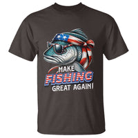 Funny Fishing T Shirt Make Fishing Great Again Cool Fish America Flag - Wonder Print Shop
