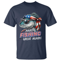 Funny Fishing T Shirt Make Fishing Great Again Cool Fish America Flag - Wonder Print Shop