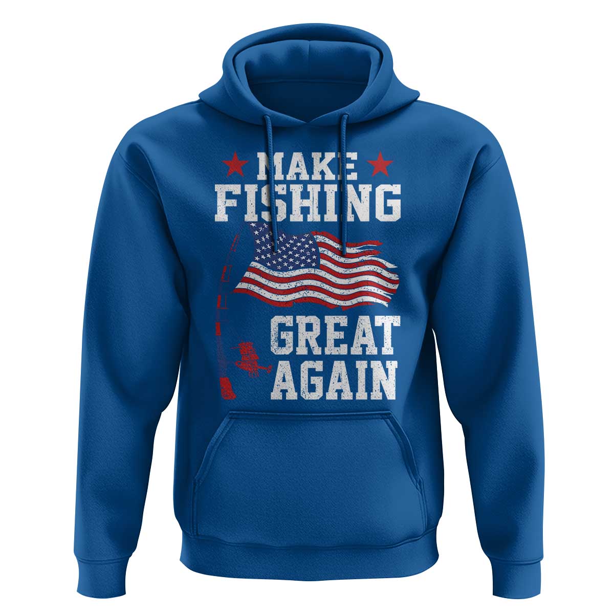 Funny Fisherman Hoodie Make Fishing Great Again America Flag - Wonder Print Shop