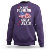 Funny Fisherman Sweatshirt Make Fishing Great Again America Flag - Wonder Print Shop