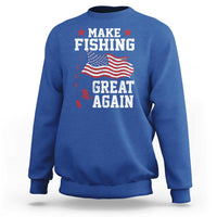 Funny Fisherman Sweatshirt Make Fishing Great Again America Flag - Wonder Print Shop