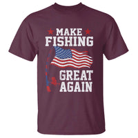 Funny Fisherman T Shirt Make Fishing Great Again America Flag - Wonder Print Shop