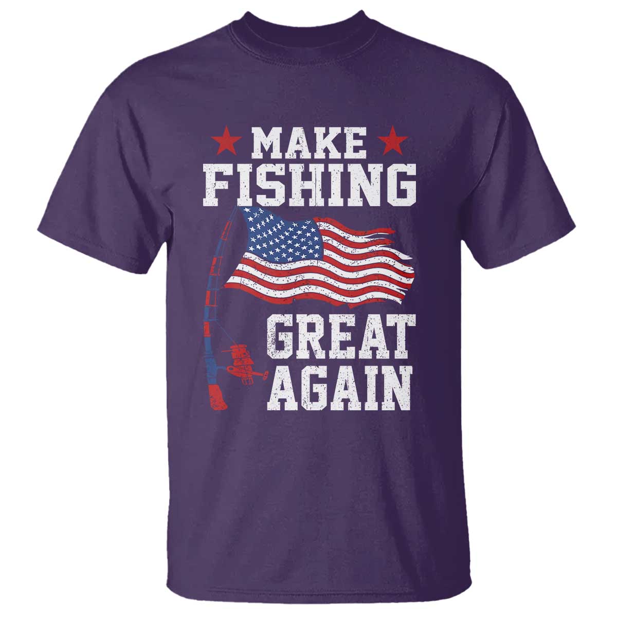 Funny Fisherman T Shirt Make Fishing Great Again America Flag - Wonder Print Shop