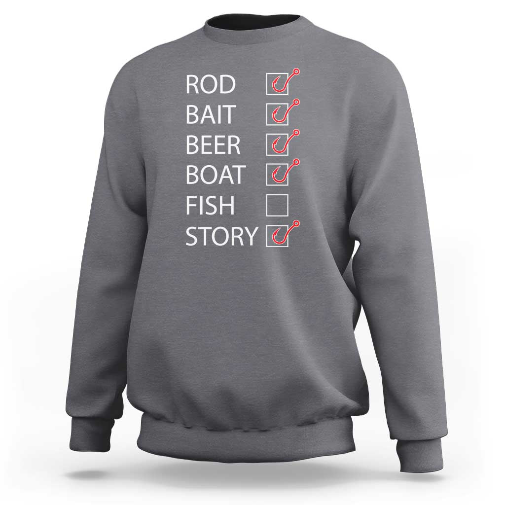 Funny Fishing Check Off List Sweatshirt - Wonder Print Shop
