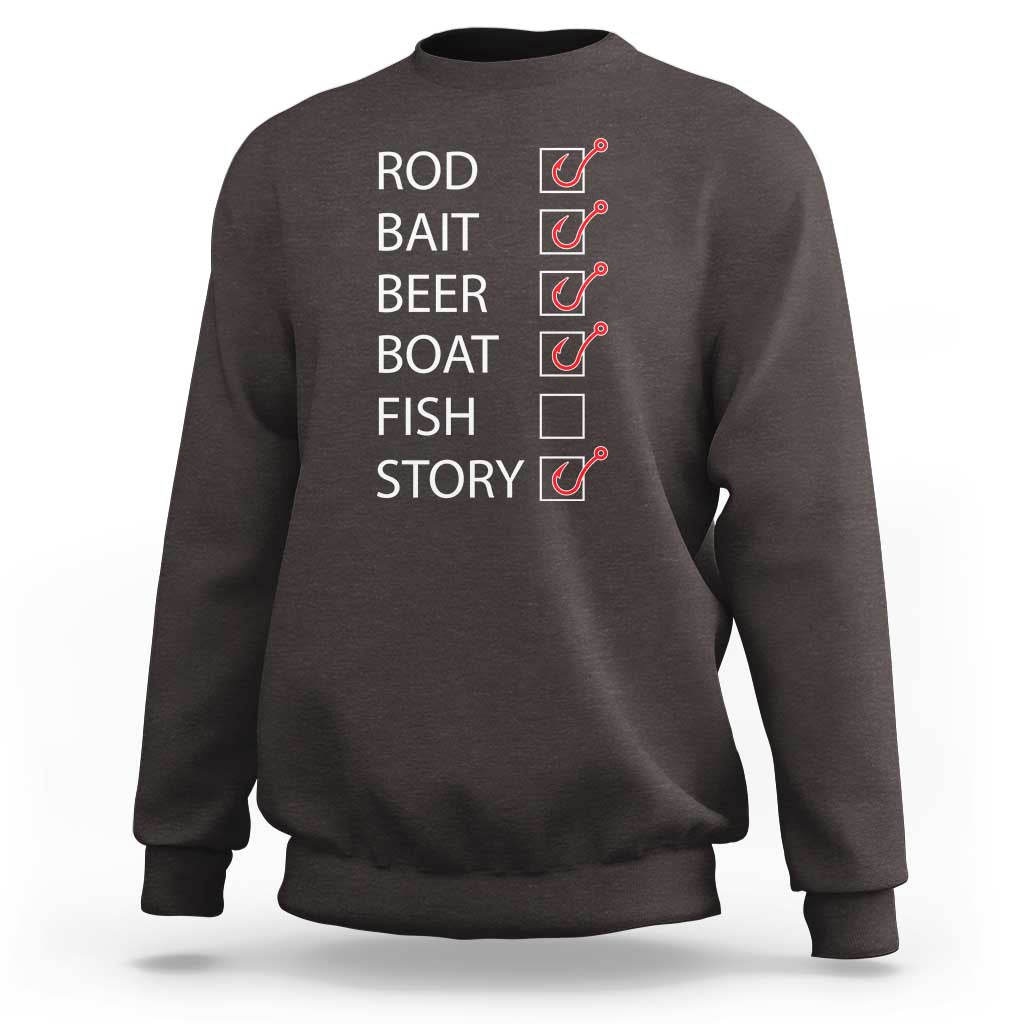 Funny Fishing Check Off List Sweatshirt - Wonder Print Shop