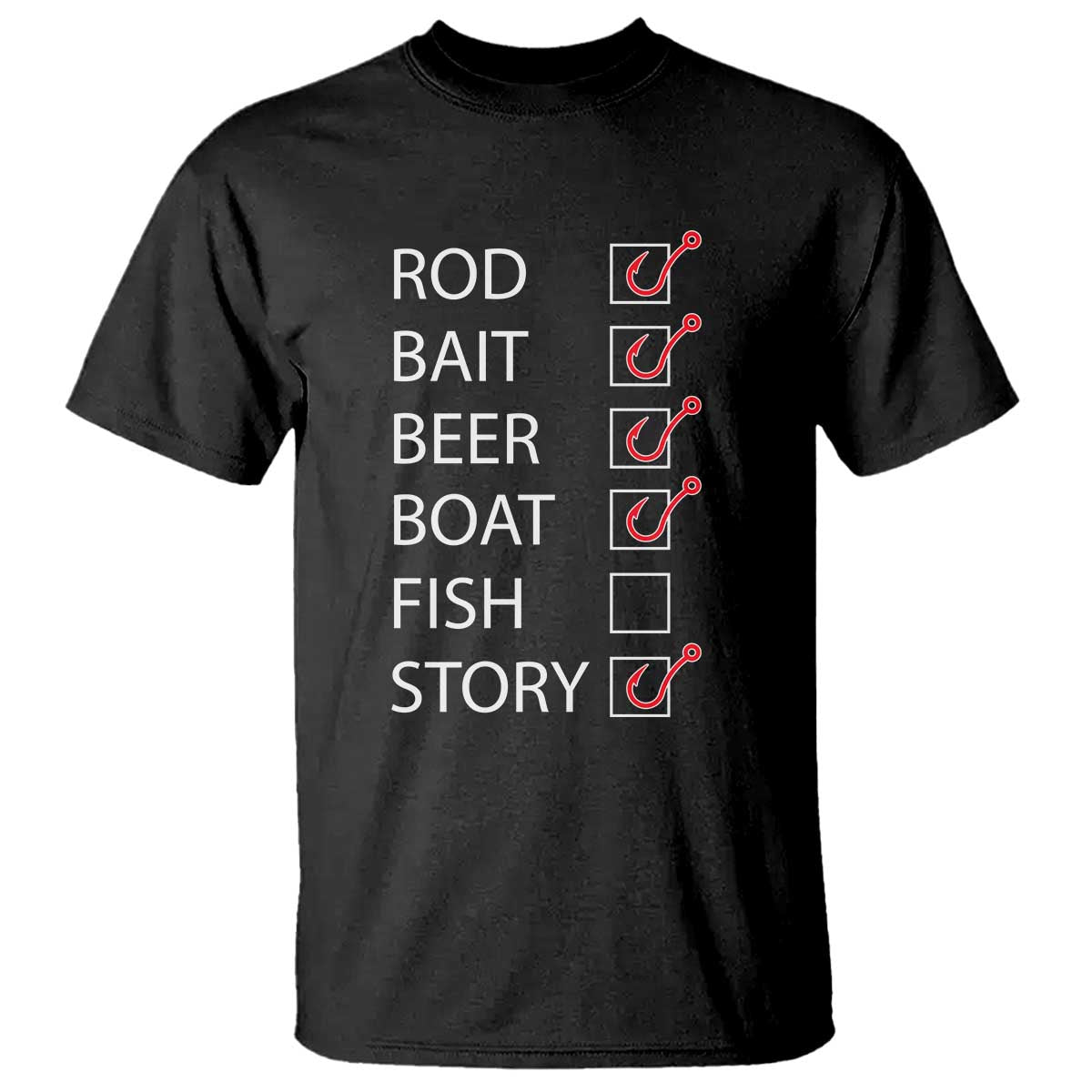 Funny Fishing Check Off List T Shirt - Wonder Print Shop