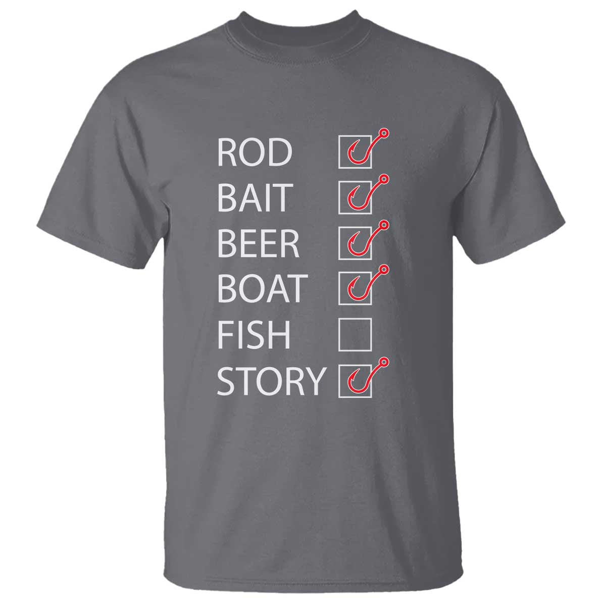 Funny Fishing Check Off List T Shirt - Wonder Print Shop